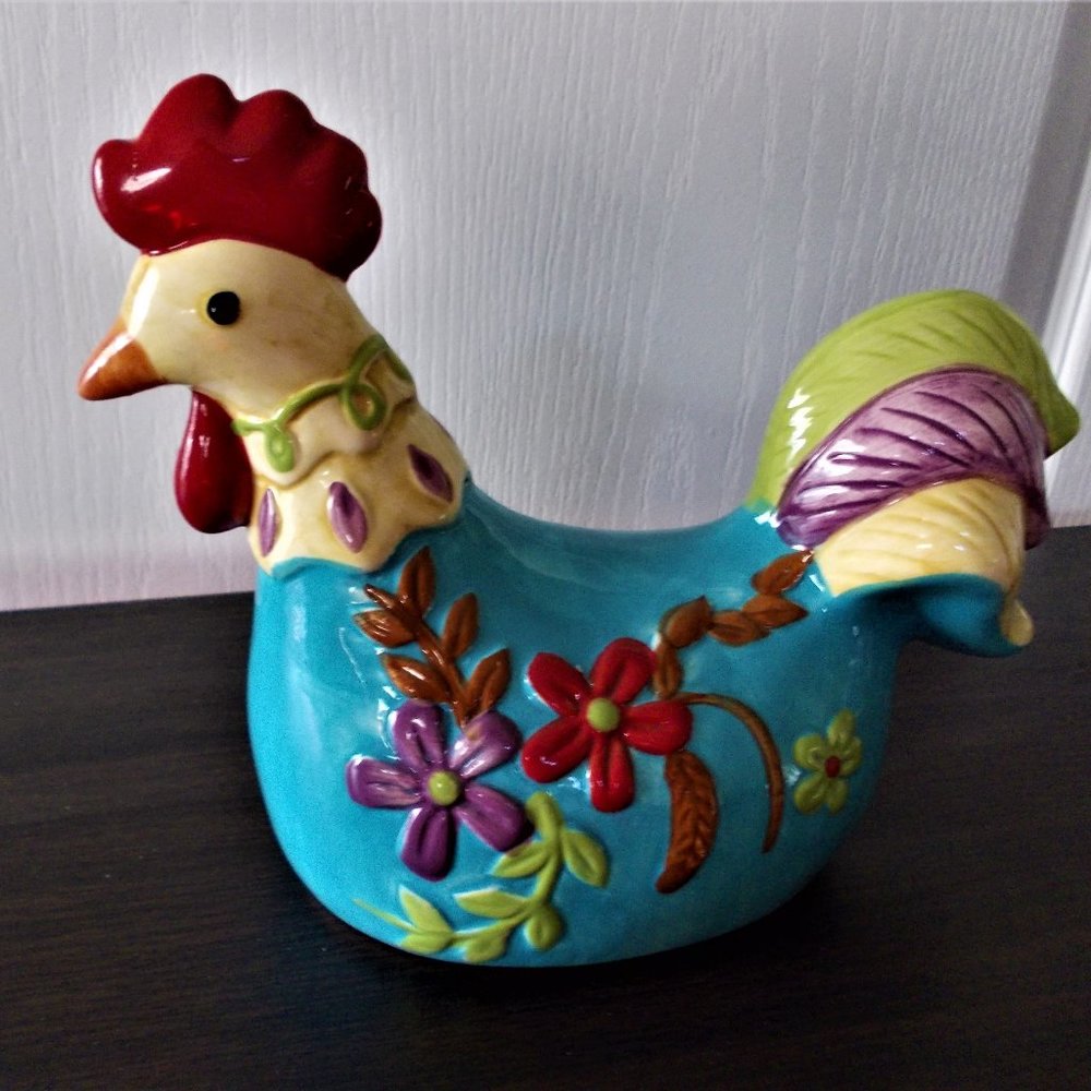 Apropos Ceramic Rooster Chicken Hand Painted Figurine Farm Kitchen Decor